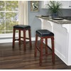Linon Kennedy Backless PU bar Stool, Dark Cherry