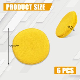 RGOAANC 6PCS Microfiber Wax Applicator Pads, Polishing Pad, 5" Cars Wax Applicator Foam Sponge, Car Accessories Buffing & Detail Polishing Foam Pads Suitable for Car Cleaning and Fine Polishing