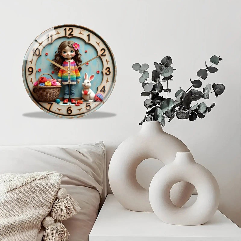 Library Silent Wall Clock 30x30cm Round Glass for Quiet Spacessheet