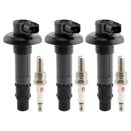 Juego de 3 bujías y bocinas de encendido compatibles con SeaDoo GTX RXP RXT GTI WAKE GTS 130 155 215 255 260 ALL 4-TEC Boats Reemplaza # ‎420664020, 296000307