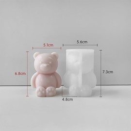 2 Pack Bear Mold Animal Resin Mold Bear Resin Mold Wave Resin Mold Clay Mold Jewelry Resin Casting Mold Craft Supplies 3D Mold Silicone Mold for Resin Casting Mold Candle Making Molds