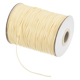 MECCANIXITY Waxed Cord 0.8mm Waxed Polyester Cord 175 Yard Wax Thread String for Bracelet Making,Necklaces, Beading,Jewelry Making and DIY Crafts(Beige)
