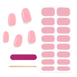 Nagelfolien 16 pcs Jelly Rosa Nagelfolie Selbstklebend UV Härtend Dekoration Nageldesign Zubehör Gel Nail Stickers Semi Cured Gel Nail Wraps for Home Nails DIY