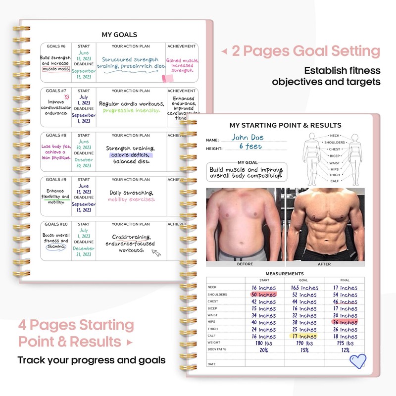 Fitness Workout Journal for Women & Men, A5(5.5" x 8.2")