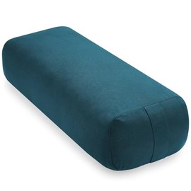For Rectangular Organic Cotton Yoga Bolster Cushion Pillow Prop, 25" x 12" - Teal