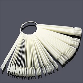 50 Stück Nail Art Tips Ring Stick, Pkouocry Natur Farbe Karte Platten Nagellack Display Ring Sticks, Nagel Salon Übungen Display Nail Tips für Display und Praxis DIY Nail Art Nagelstudios