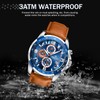 NAVIFORCE Sport Watches for Men Analog Quartz Chronograph Leather Strap