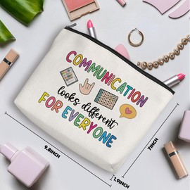 Funny Speech Therapy Gifts, SLP Gifts, Speech Language Pathologist Communication Gifts, Speech Therapy Makeup Bag, Christmas Birthday Appreciation Gifts for Women Speech Therapist Cosmetic Bag