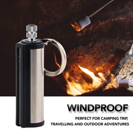 Waterproof Permanent Match Lighter- Set of 3, Forever Match, Camp Fire Starter, Outdoor Survival Tool, Emergency Flint Stone Striker Lighter Match with Metal Keychain for Camping Hiking BBQ