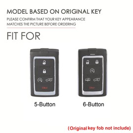 Hontumax Genuine Leather Key Fob Cover Case with Keychain for Jeep Grand Cherokee Wagoneer 2021-2025, 6-Button Remote Key Protector (Black)