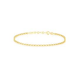 GELIN Rolo Chain Bracelets Adjustable Bracelet in 14K Solid Gold