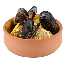 Restaurantware-Terra Tek 17 Ounce Terracotta Cazuelas, 2 Yellow Glazed Clay Pots For Cooking - Oven-Ready, Microwavable, Terracotta Serving Pots, Dishwashable, For Cooking And Serving