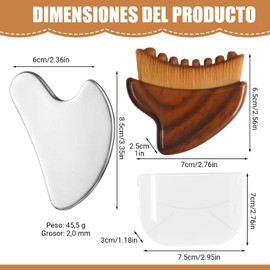Gua Sha Kit de 2 Piezas de Acero Inoxidable