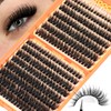 TOOCHUNAG Fluffy Lash Clusters 300pcs Fairy Eyelash Clusters 80D+100D Flat