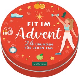 Adventskalender in der Dose. Fit im Advent: 24 Übungen für jeden Tag | Adventskalender in der Dose mit 24 Karten und Fitnessübungen