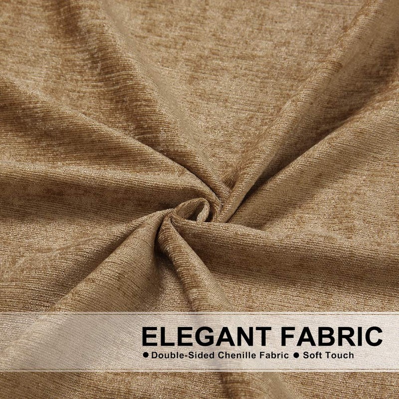 ELKCA Thick Chenille Window Curtains Valance for Living Room Coffee