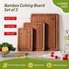 3 Packs Bamboo Cutting Board Set with Non Slip Feet