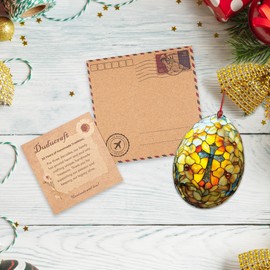 DuduCraft Easter Gifts, Suncatcher Effect Easter Decorations, Classroom Gifts, Nativity Ornament (1, Egg Cross)