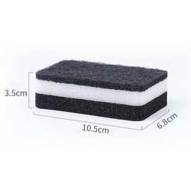 10 Pcs Heavy Duty Scrub Sponges,Dual-Sided Dishwashing Sponge for Kitchen,Multi-Use Deep Cleaning Scrub Sponge (Black White)