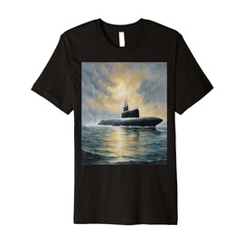 Ballistic Missile Submarine Underwater Shield Art Premium T-Shirt