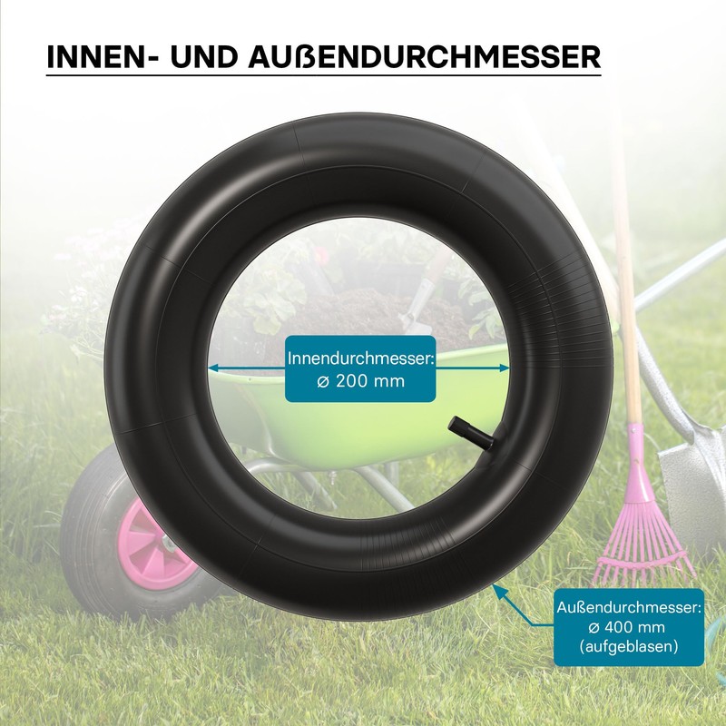 Standard inner tube for wheelbarrow size 400x100 4.00-8