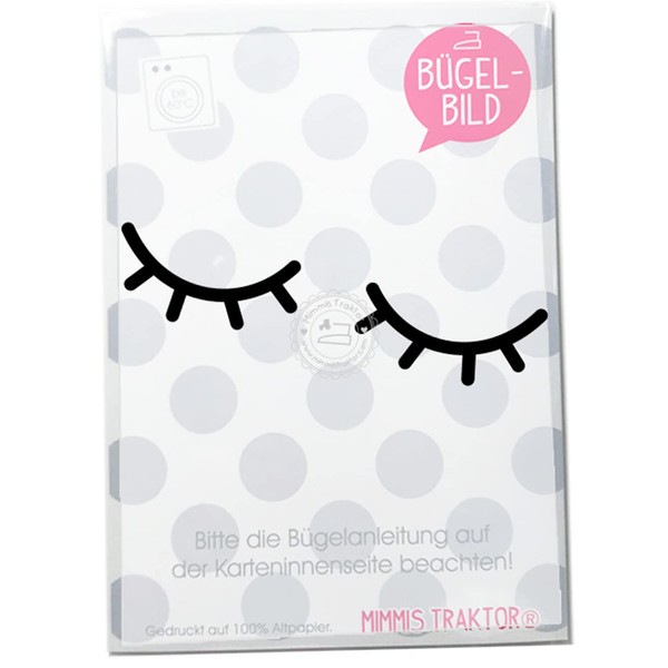 Iron-On Patch Eyelashes 12.5 cm (5 cm) Black Flock Film