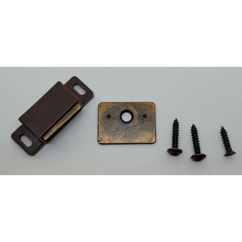 N/A Brown & Black Plastic Magnetic Catch with Fixed Strike