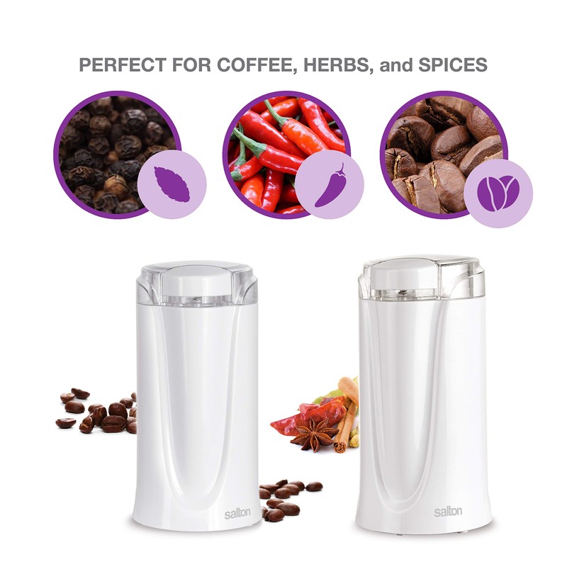 Salton Coffee, Spice & Herb Electric Grinder - White