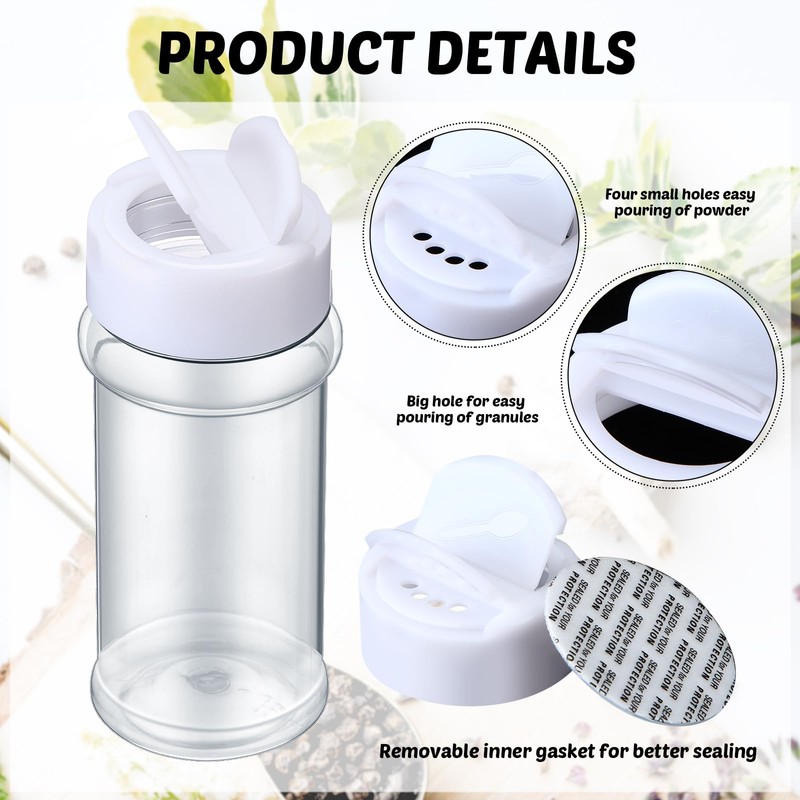 Eccliy 36 Pack 3 oz Clear Plastic Spice Jars with