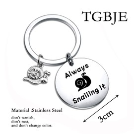 Snail Jewelry Always Snailing It Keychain Slow Down Gift Snail Lovers Gift Graduate Student Gift