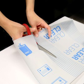 BAZIC Book Cover Clear Self Adhesive Bookcover 18" X 1.5 Yard (54"), Laminate Pack Cover Books Documents, Film Easy Peel, 48-Pack