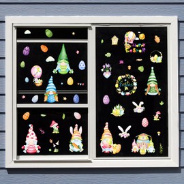 540 PCS Easter Decorations Window Clings, 9 Sheets Easter Window Decals, PVC Decoration for Glass, Easter Window Clings Stickers for Home School Birthday Party Decorating Supplies
