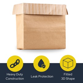 Wenses Trash Compactor Bags for Kitchen (12-Pack), 25% Thicker Kraft Paper Compactor Bags with Leak-Proof Liner & Sticker Seals
