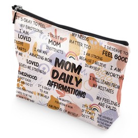 Sitsink Appreciation Gifts for Mom - Mom Daily Affirmations Makeup Bag, Ideal for Birthday Mothers Day, Thank You Gifts for Mother, white, Gifts for Mom