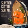 FUSIONOVA Acacia Cutting Board with Epoxy - Surfboard Shaped Wood