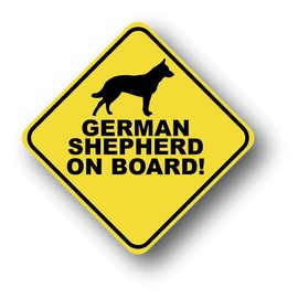 German Shepherd on Board Magnet UV Printed Heavy Duty Magnetic Material | 4-Inch by 4-Inch PD1242Magnetic