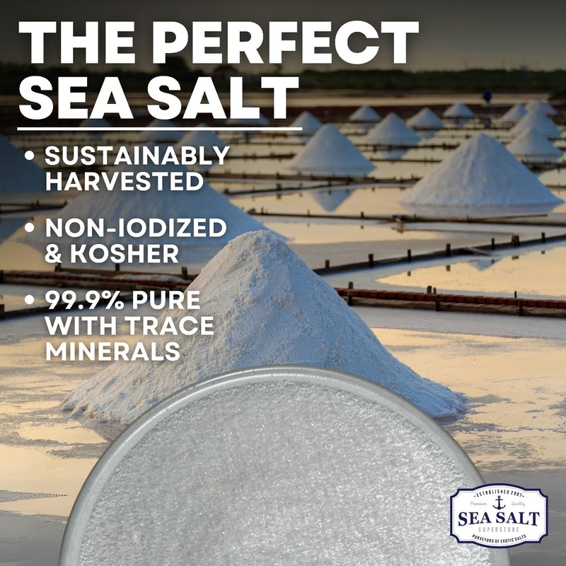 Fine Grain Sea Salt for Baking, Pure Non-Iodized Baja Table