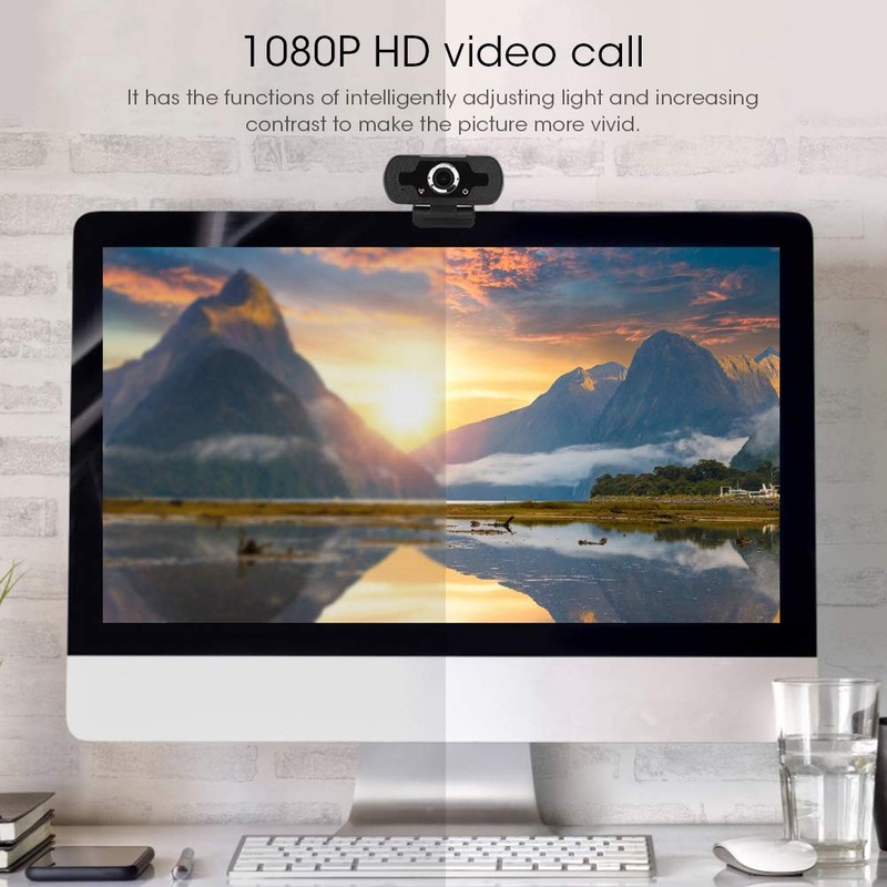 HD Webcam with Microphone, HD 1080P 2MP USB Webcam Desktop