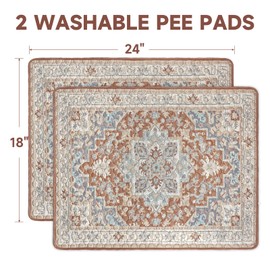 YOSEPATI - Almohadillas Lavables para orinar para Perros, Paquete de 2 Almohadillas Reutilizables para Cachorros, 45 x 60 cm, súper absorbentes, Impermeables, Almohadillas Antideslizantes para