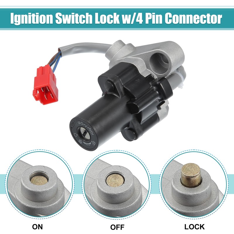 X AUTOHAUX 1 Set Motorcycle Ignition Switch Cylinder Fuel Gas