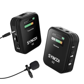 SYNCO G2(A1),2.4G Wireless Lavalier Microphone System with Clip on Lapel mic for Vlogging YouTube go wirelessly on Camera Phone Tablet, Compatible rode Shotgun Mic, SYNCO-G2-Wireless-Go-Microphone