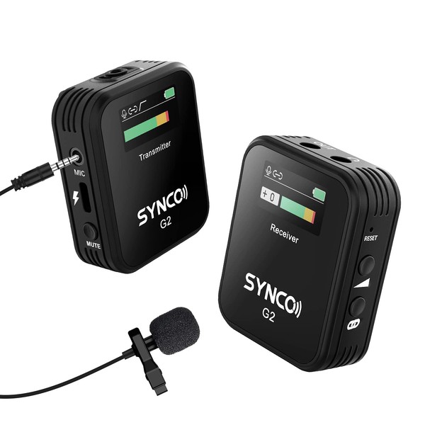 SYNCO G2(A1),2.4G Wireless Lavalier Microphone System with Clip on Lapel