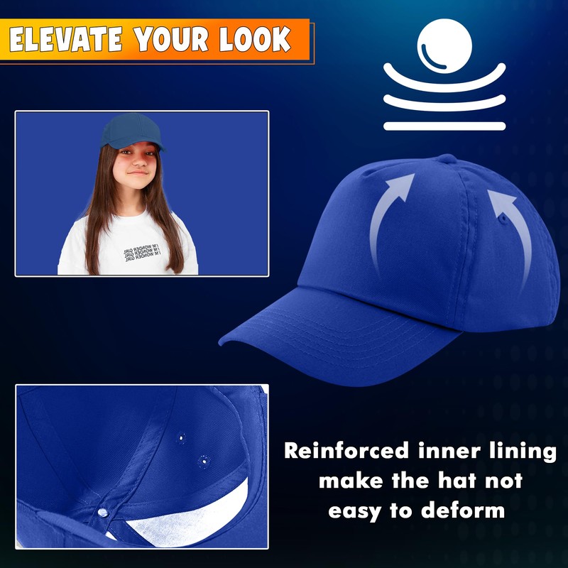 HiFEN® Unisex-Kinder-Baseballkappe, vorgebogen, einfarbig, verstellbar, für den Außenbereich, Sommer, Sonnenhut,