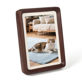 Huaxiatiandi Premium USA-Sourced Walnut 4x6 Picture Frame with 3x5 Mat - High-Definition Tempered Glass,Easy Wall/Tabletop Display for Christmas Gifts & Wedding Memories