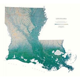Louisiana Physical Wall Map, 40x44