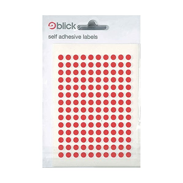 Blick Red Circle Stickers 5mm (980 Stickers)