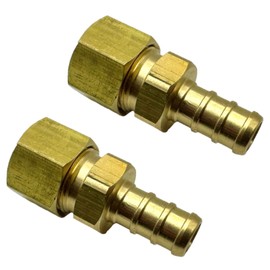 GRIDTECH (2 pack) Brass 3/8” PEX to 3/8” OD Compression Straight Adaptor Connector Fitting, Lead-Free Heavy-Duty High-Pressure Support, Rust and Corrosion Resistant