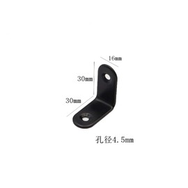 LUCKYBEE 10 Piece Set, Angle Brackets, 1.2 inches (30 mm), Stainless Steel, L-Shaped, Anti-tip, Reinforced Hardware, Screws Included, Thickness: 0.08 inches (2 mm), Black (1.2 x 1.2 x 0.1 inches (30 x