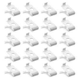 HARFINGTON 20pcs Cabinet Shelf Clips Metal Adjustable Shelf Bracket Clamp Shelf Support Pins Shelf Clip Support Hardware Replacement Parts for Metal Shelving, Silver