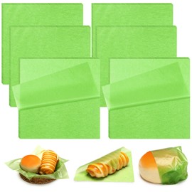 Estune 240 Pcs 7 x 7 Inch Deli Paper Sheets Sandwich Dry Wax Paper Oil Proof Food Basket Liners Food Wrapping Sheets for Bread, Party, Picnic, Festival, BBQ(Green)